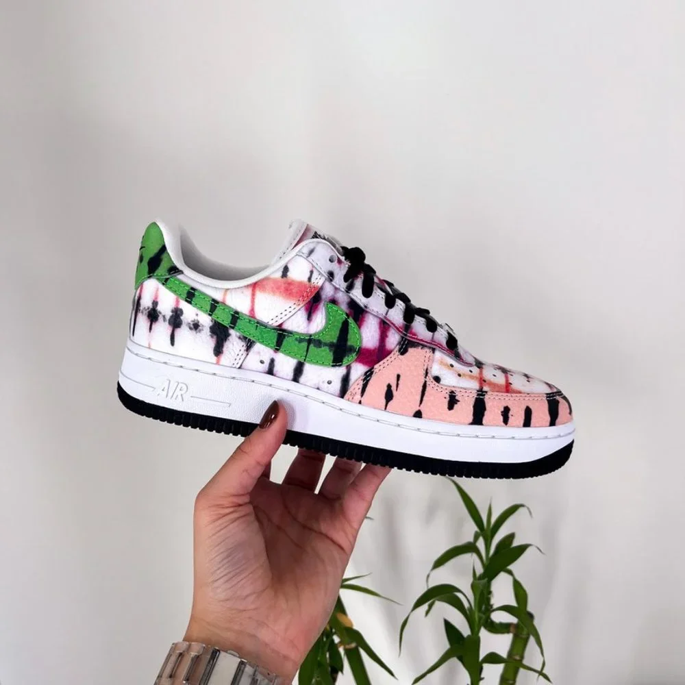 RARE Nike Air Force 1 Black Tie Dye - Picture 5 of 8